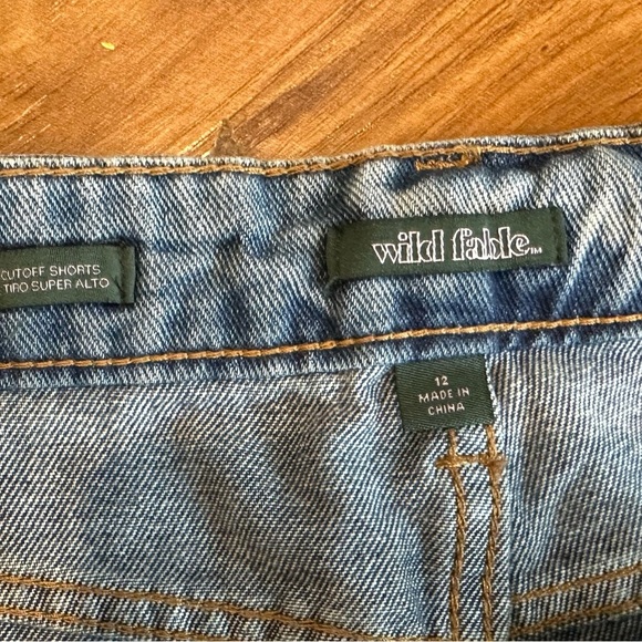 Wild Fable Blue Jean Shorts High-Waisted Cut-Off - Picture 3 of 4